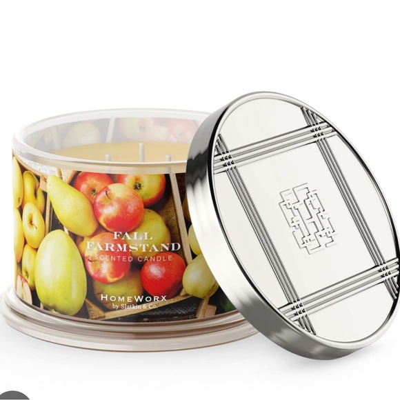 FALL FARMSTAND HARRY SLATKIN HOMEWORX 4 WICK 18oz RARE CANDLE HONEY APPLE PEAR - Picture 2 of 3